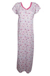 Caftan Maxi Dresses, Maternity Dress, Pink White Floral M