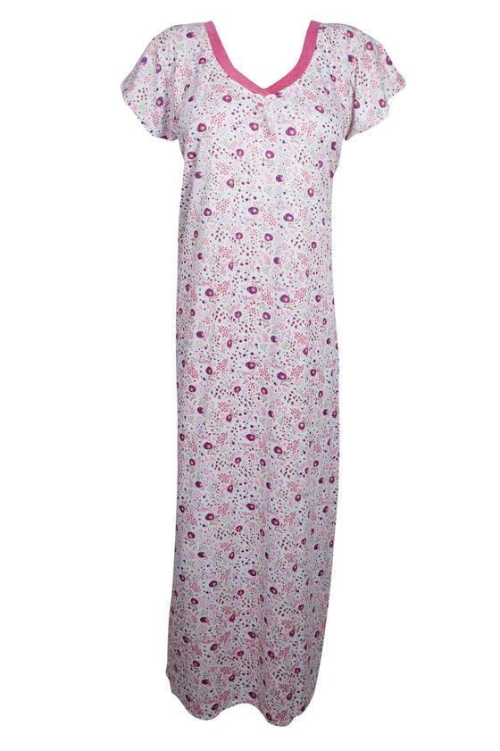Caftan Maxi Dresses, Maternity Dress, Pink White Floral M