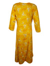 Designer Anarkali Beautiful Yellow Printed Handmade Dresses L