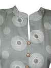 Boho Indi Tunic Dress Kurti For Woman, Gray White M