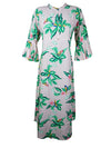 Womans Boho Maxi Dress Cotton White Green Dresses S/M