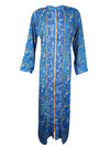 Womens Blue Silk Kaftan Dress