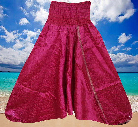 Hippie Festival Yoga Pants, Juicy Raspberry Pink, Boho Bohemian Clothing S/M/L