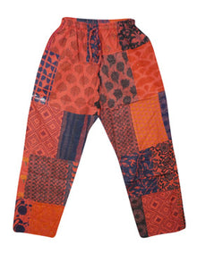  Boho Hippy Gypsy Pants  Red Patchwork S/M/L