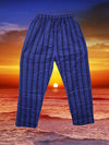 Boho Harem Pants, Blue Stripe Pants S/M/L