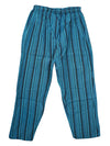 Boho Harem Pants Blue Stripe Hippie Cotton Pants  S/M