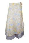 Bohemian Skirt Lilac Printed Layered Beach Wrap Skirt Recycle Silk