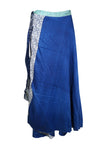 Boho Gypsy Powder Blue Silk Skirt Reversible Wrap around Hippie Skirts Onesize