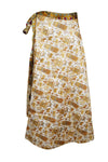 Boho Wrap Skirt Golden Glaze Printed Reversible Travel Beach Maxi Skirt Onesize