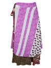Womens Long Silk Wrap Skirt, Handmade Purple Reversible Lightweight Skirt One size