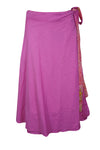 Womens Short Wrap Skirt, Pink Sari Skirt One Size