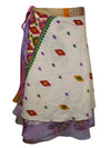 Women Wrap Skirt Off White Skirt,One size