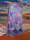 Womens Midi Wrap Skirt Purple Printed Skirt One size