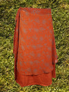 Red Handmade Floral Wrap Skirt One Size