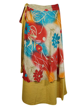 Mid Length Wrap Skirt, Colorful Magic Skirt One Size