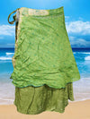 Womens Wrapskirt Green Handmade Floral Beach Skirt One Size