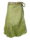 Womens Wrapskirt Green Handmade Floral Beach Skirt One Size
