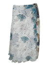 Women Wrap Skirt, Indian Vintage Double Layer Silk Skirt, White Wrap around Skirt One size
