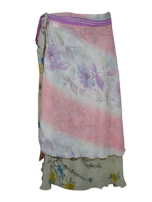  Womens Travel Fashion, Pink Printed  Wrap Skirts One size