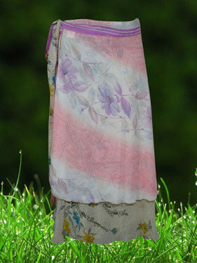 Womens Travel Fashion, Pink Printed  Wrap Skirts One size