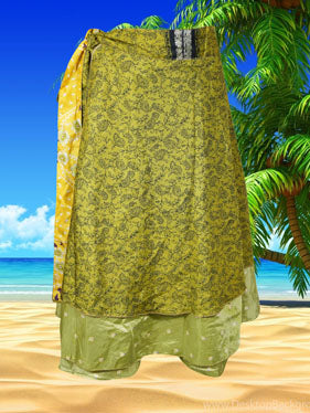 Women Green Handmade Floral skirt One Size