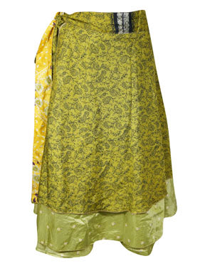 Women Green Handmade Floral skirt One Size