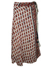 Womens Beach Long Wrap Skirt White Red  Skirts One Size