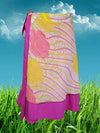 Womens Wrap Skirt, Pink White Floral Sari Skirt One Size