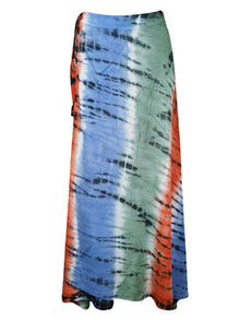  Womens Tie Dye Wrap Skirt, Long A Line Skirt, Cool Tie Dye Design One size