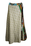 Womens Wrap Skirt  Beige Floral Printed Wrap Skirts One Size