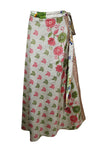 Womens Wrap Long Skirt Pink Blue Printed Around Skirts One size