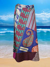 Boho Wrapskirt, Blue, Pink Paisley Layers Wrap Skirts