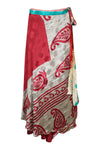 Womens Beach Wrap Skirt Red Floral Skirts Valentine gift One Size