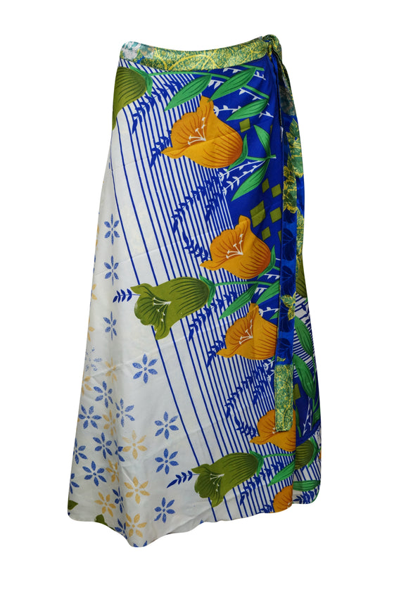 Orchid Blue Reversible Ankle Length Wrap Skirts SML