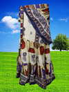 Womens Boho Floral Blue White Maxi Dress One Size