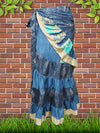 Boho Wrap Skirt for Women, Blue Ruffle Wrap Skirt One size