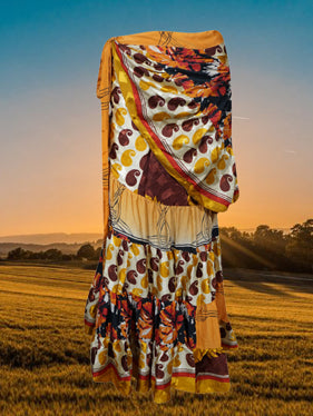 Orange wrap maxi skirt clearance