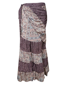  Women's Purple Wrap Skirt, Boho Maxi Skirt, One size