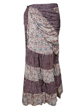 Women's Purple Wrap Skirt, Boho Maxi Skirt, One size