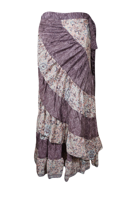 Women's Purple Wrap Skirt, Boho Maxi Skirt, One size