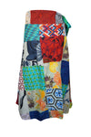 Womens Wrap Around Skirts Blue Pink Patchwork Fashion One Size