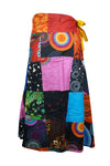 Womens Wrap Around Skirts Red Patchwork  Fashion One Size