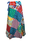 Womens  Blue Patchwork Boho Short Skirt, Bohemian Fashion One Size