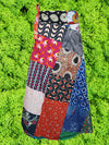 Womens Wrap Around Skirts Blue Red Patchwork Boho Short Skirt One Size
