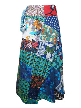 Womens Multicolor Wrap Skirt