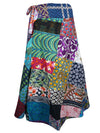 Womens Cotton Wrap Skirt, Hippy Patchwork Skirt, One size