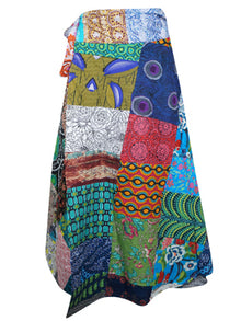  Womens Wrap Skirt, Mixed Colors Vintage Retro Wrap Skirt, One size