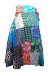 Womens Retro Wrap Skirt, Colorful Cotton Wrap Skirt, One size