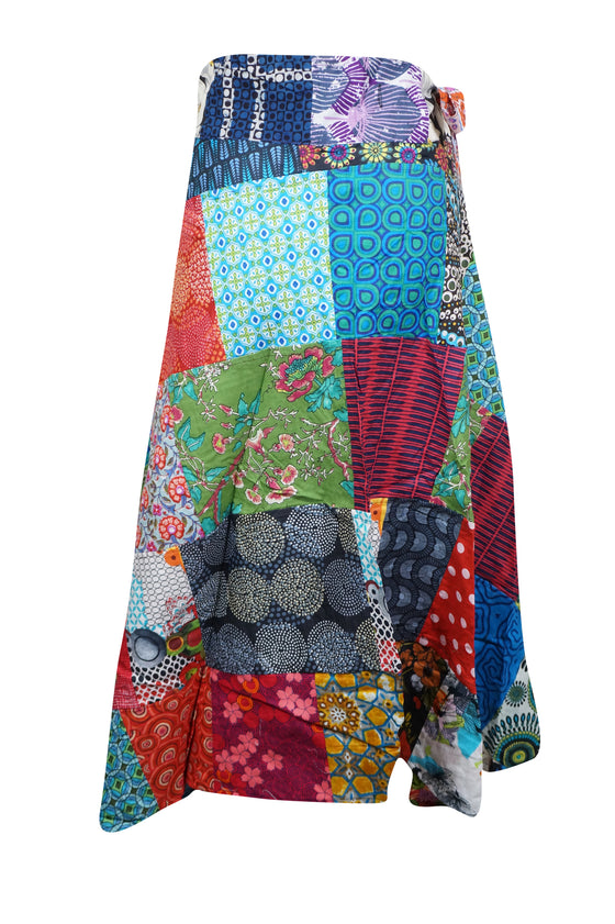 Womens Colorful Wrap Around Skirts, Reto Chic Beach Skirts, One Size