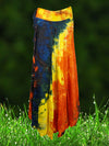 BOHO Beach Sari Skirt,Orange Black Floral Printed Wrap Skirts One Size